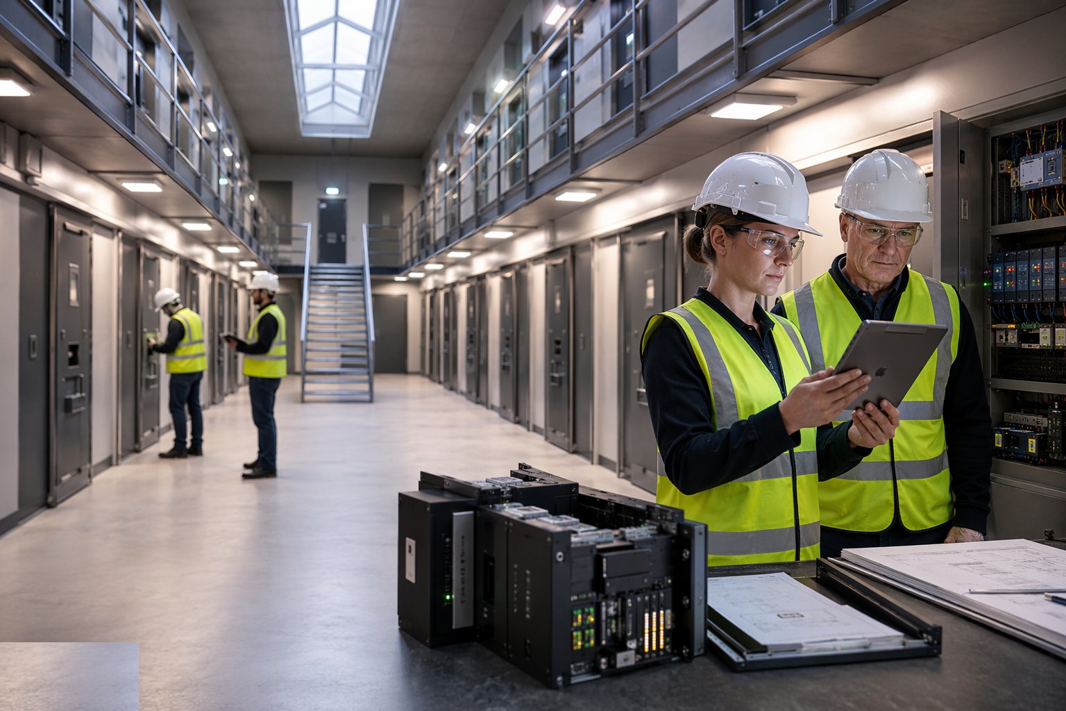 Integrate, label and hand over to commissioning — Custodial Fit-Out & Security Systems, step 7