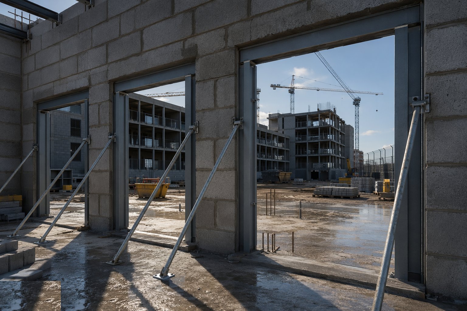 Form the secure openings as you build — Prison Construction, step 4