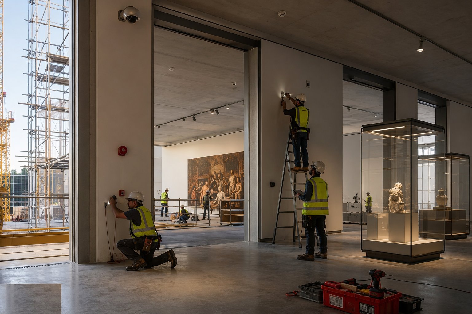 Install the security layers and the fire strategy — Museums & Galleries Construction, step 5