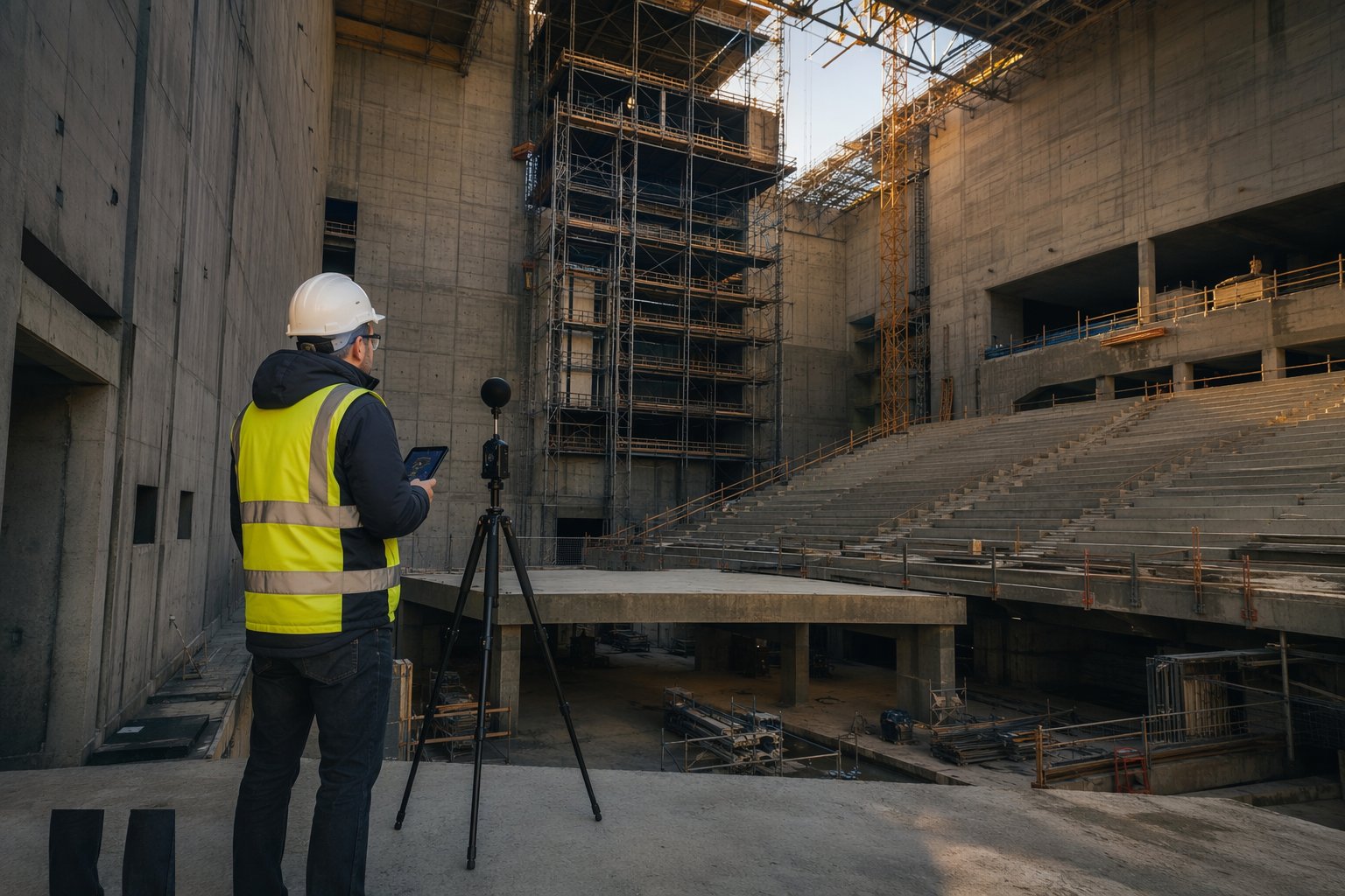 Set the acoustic targets and the isolation strategy — Theatres & Performance Space Construction, step 1