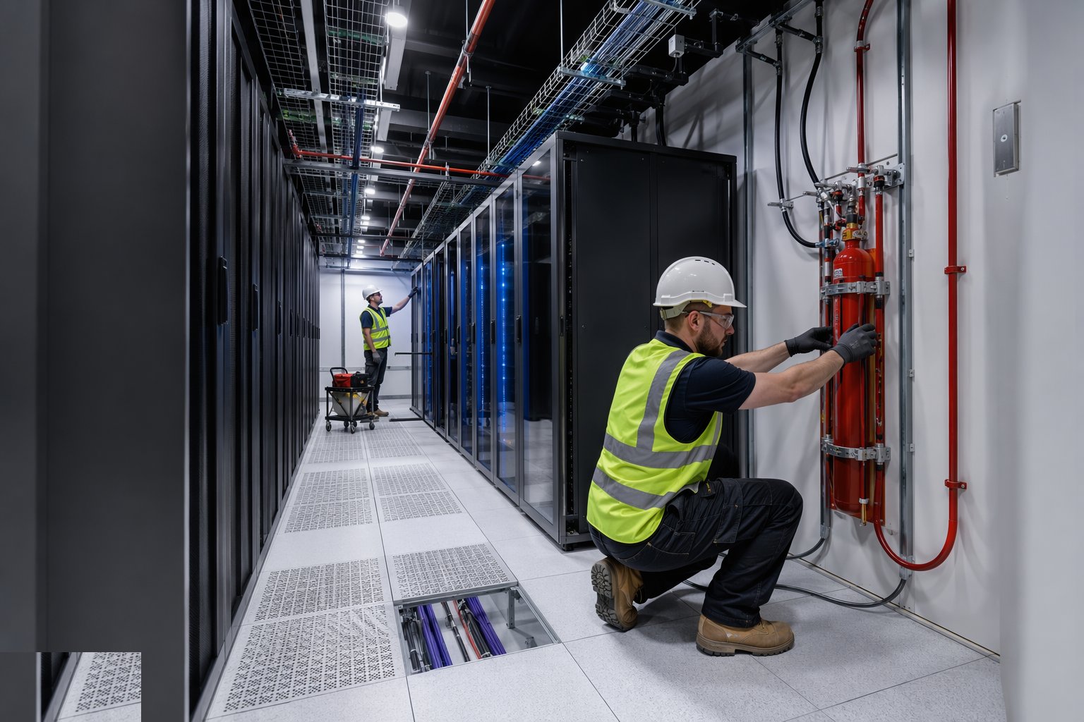 Install and commission the detection and suppression — White-Space Fit-Out, step 5