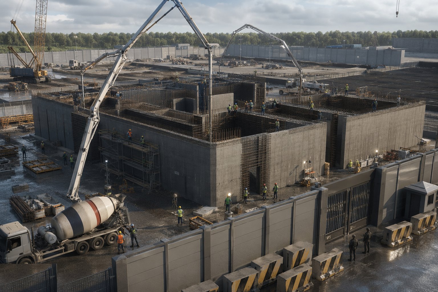 Cast the hardened structure — Hardened & Secure Facility Construction, step 3