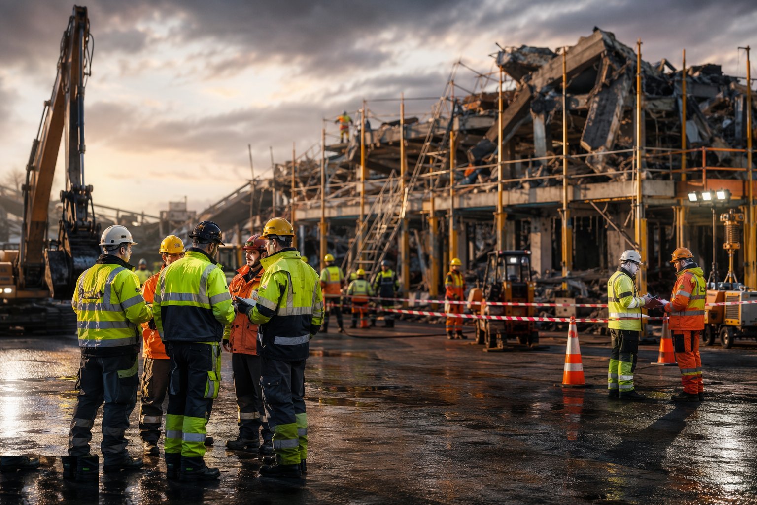 Integrate with the incident: command, cordons and information — Emergency Works & Stabilisation, step 1
