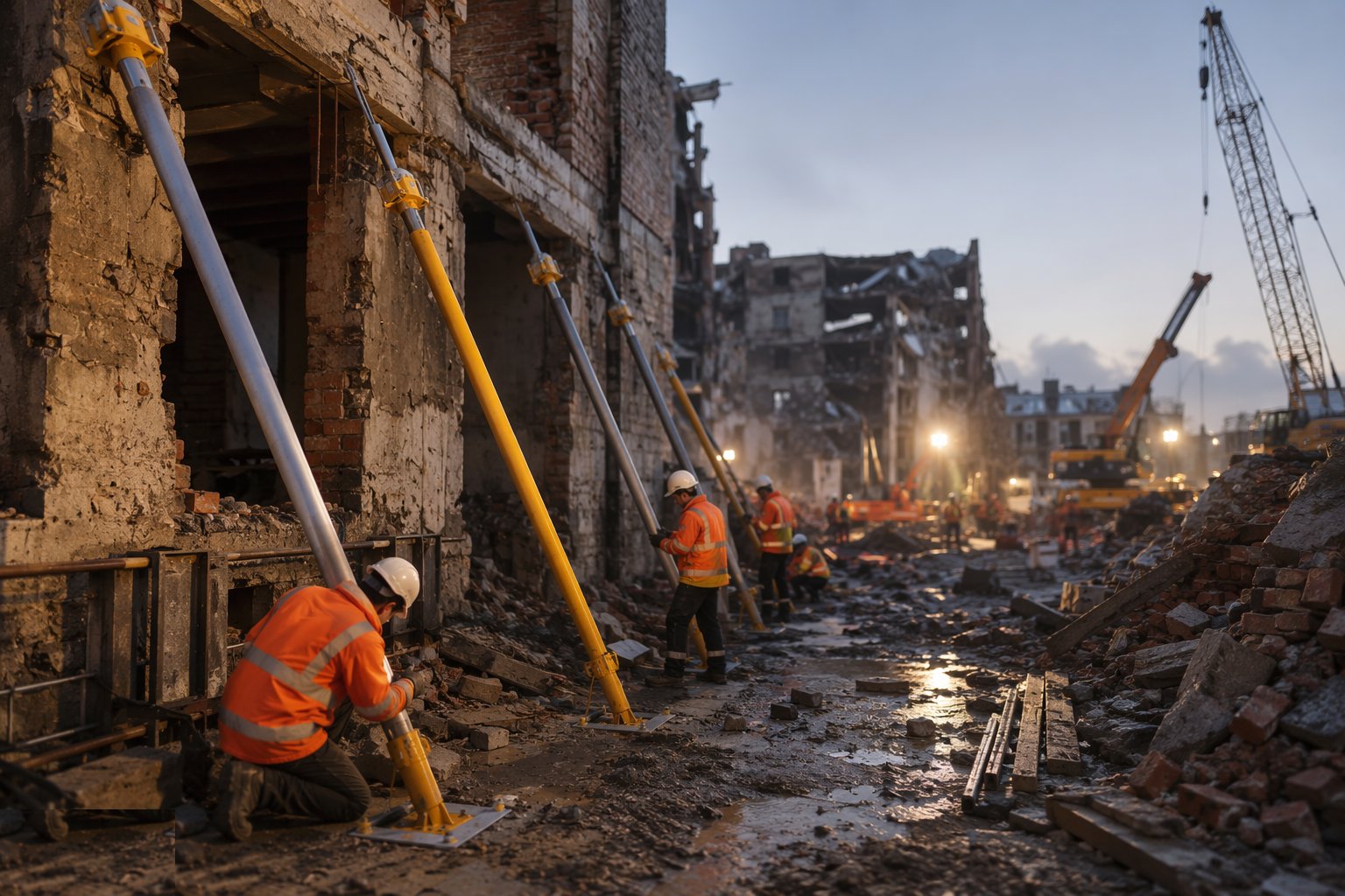 Install shoring, propping and temporary support — Emergency Works & Stabilisation, step 4