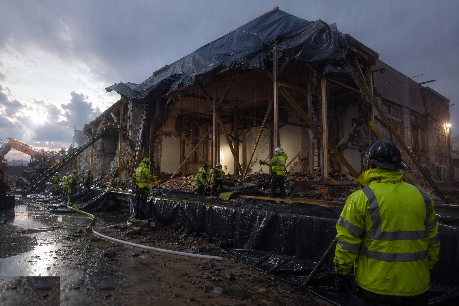 Keep the weather out and manage the water — Emergency Works & Stabilisation, step 5