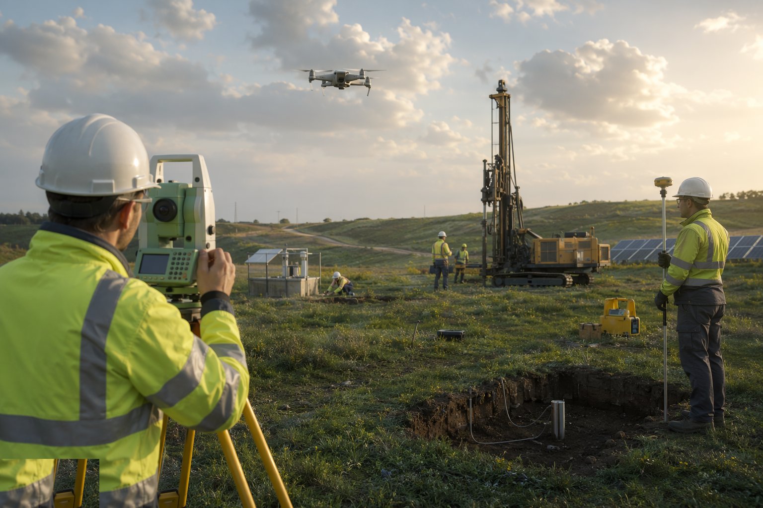 Establish control and survey the site — Survey, Ground Investigation & Resource Studies, step 2