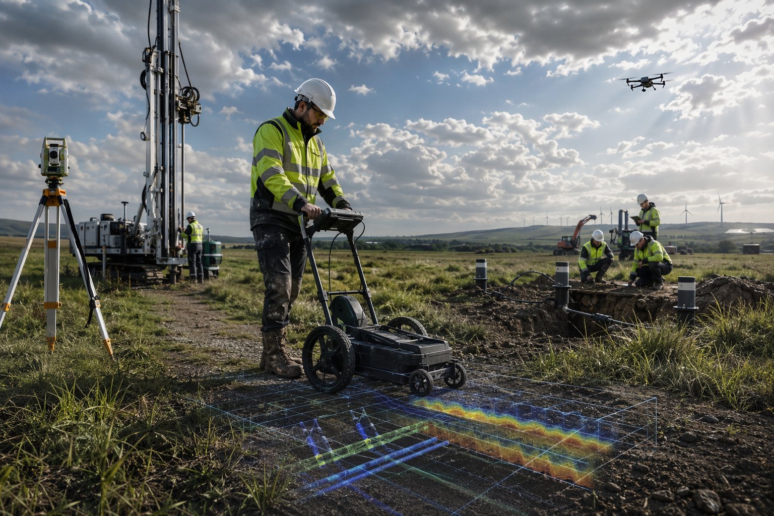 Grid connection application and system studies — Survey, Ground Investigation & Resource Studies, step 7