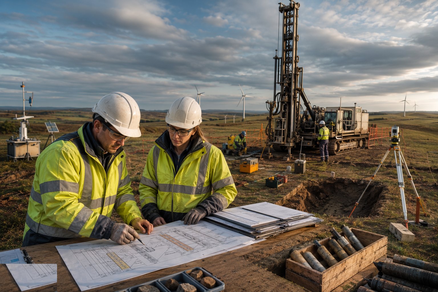 Report: factual then interpretative — Survey, Ground Investigation & Resource Studies, step 8