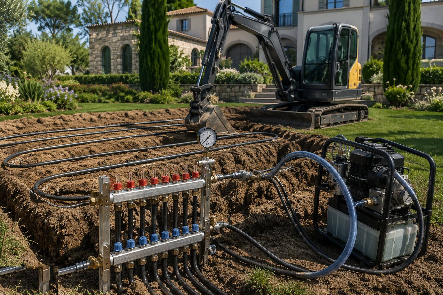 Pressure test, flush and fill the loop — Ground-Source Heat Pumps — Homes & Villas, step 5