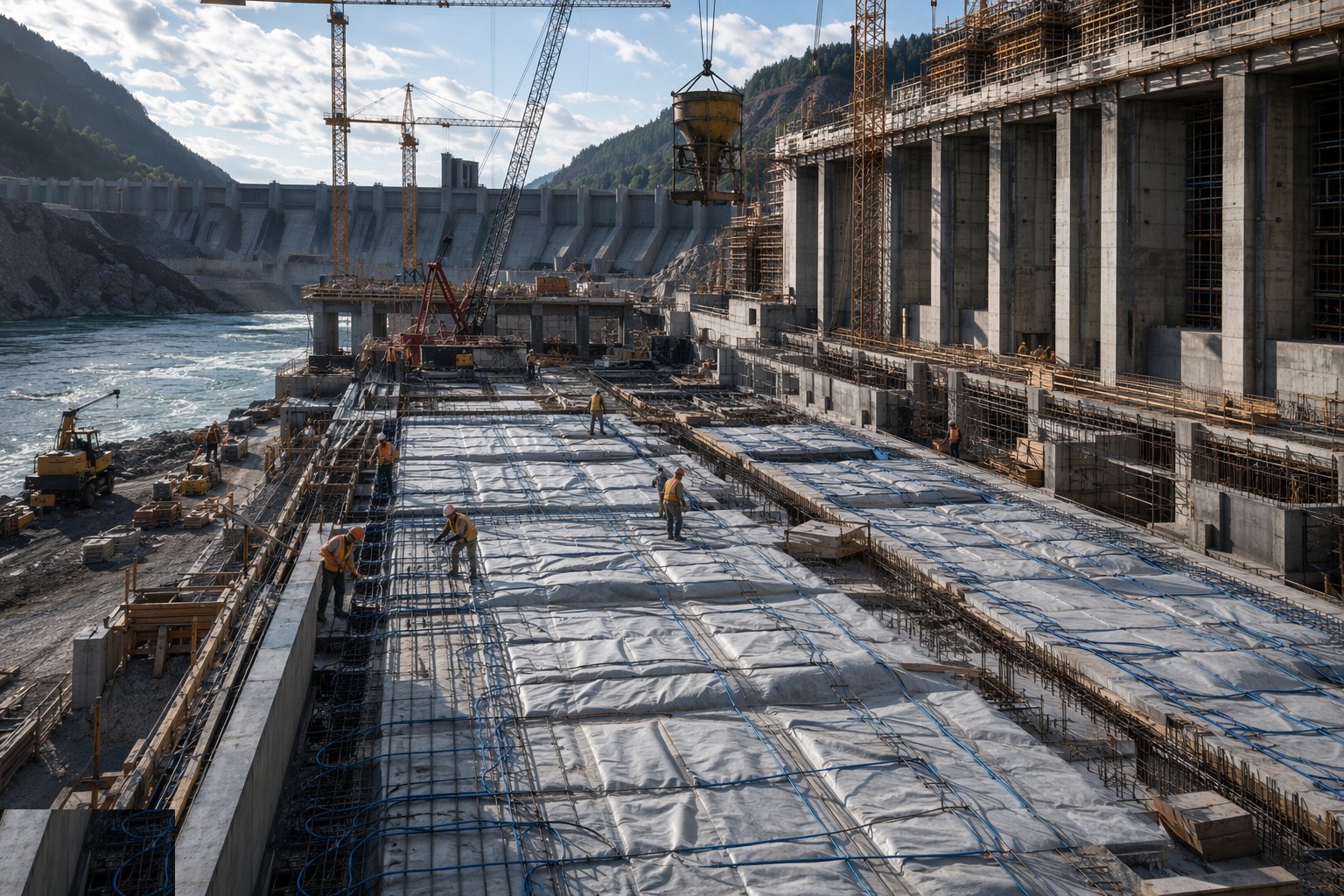 Control temperature and cure — Dam & Powerhouse Civils, step 4