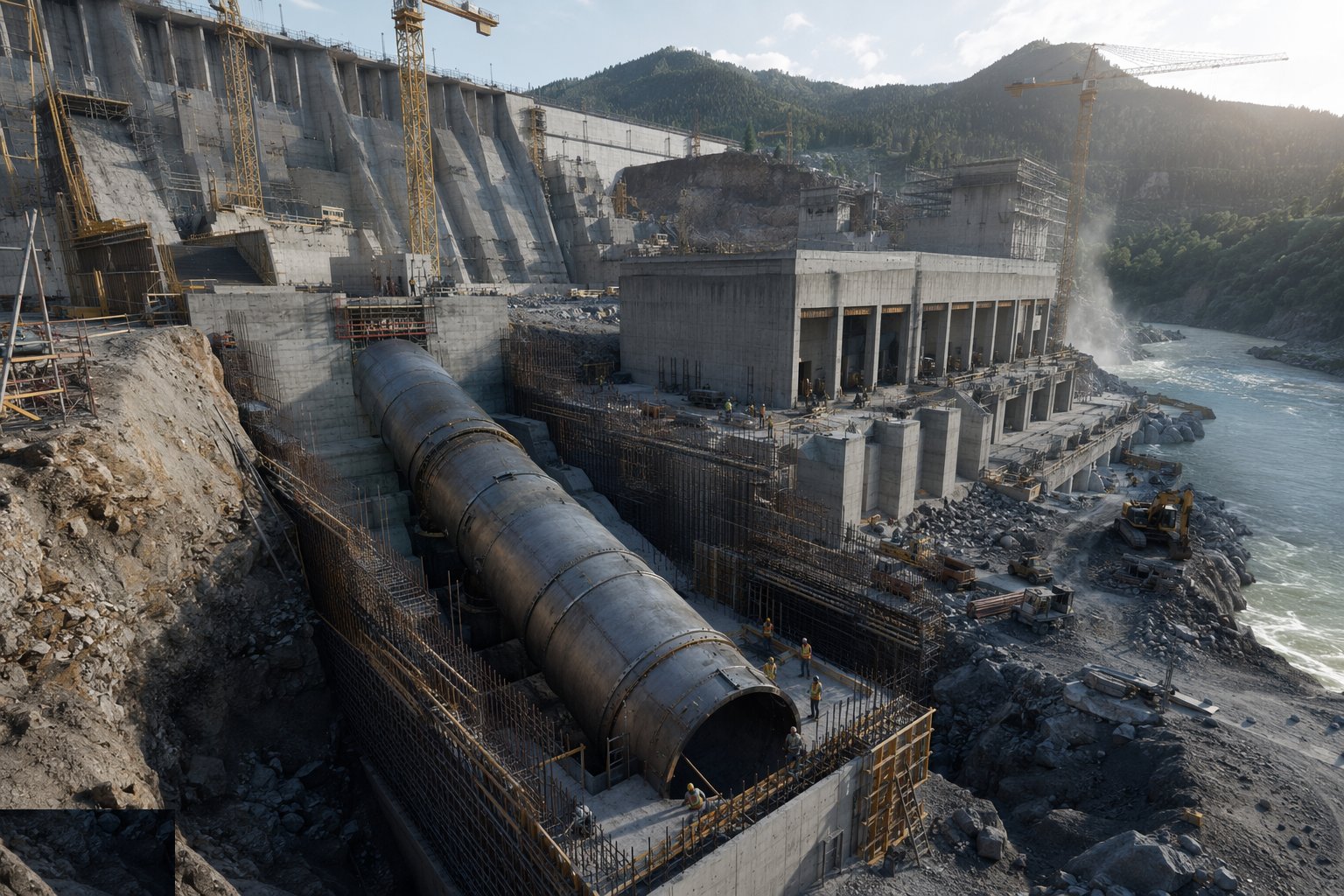 Complete penstocks and water passages — Dam & Powerhouse Civils, step 8