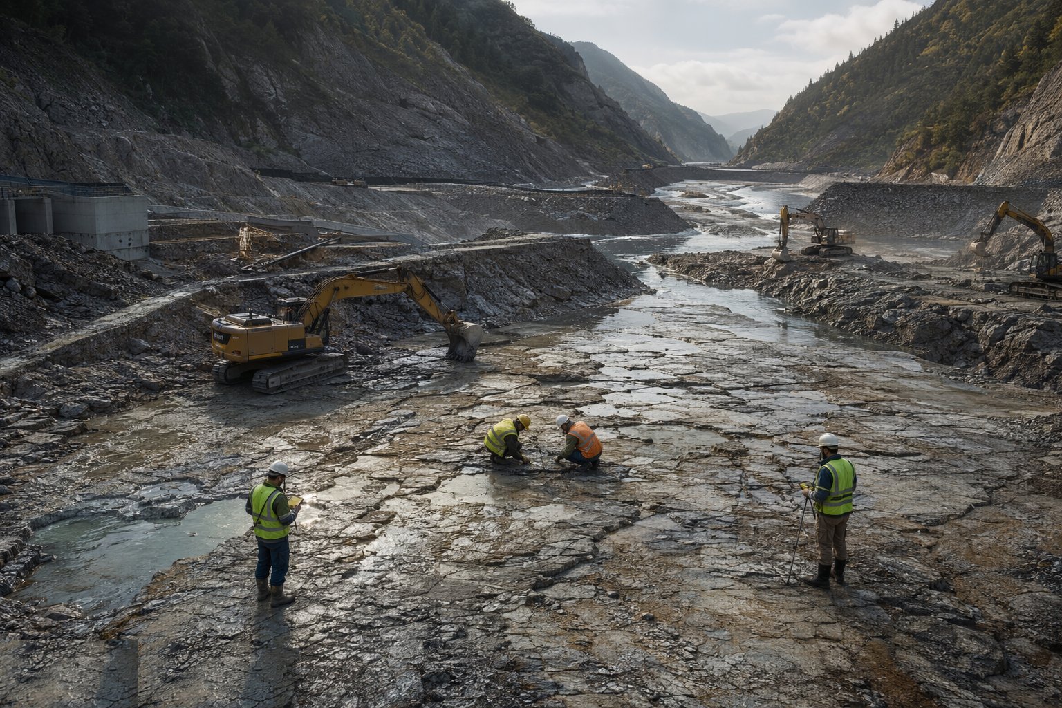 Expose, clean and map the foundations — River Diversion & Cofferdams, step 5