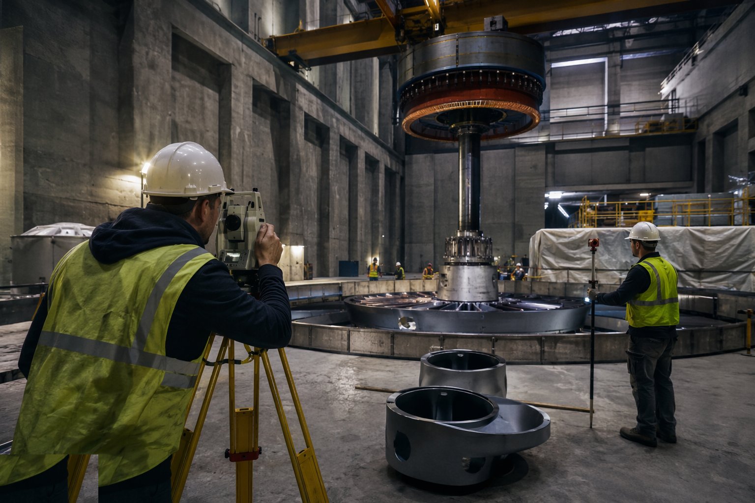 Accept the civil handover and set the datums — Electromechanical Installation, step 1