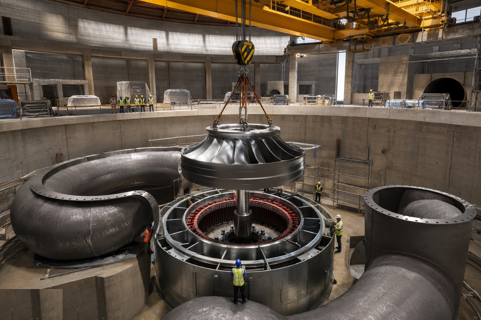 Assemble the turbine — Electromechanical Installation, step 4