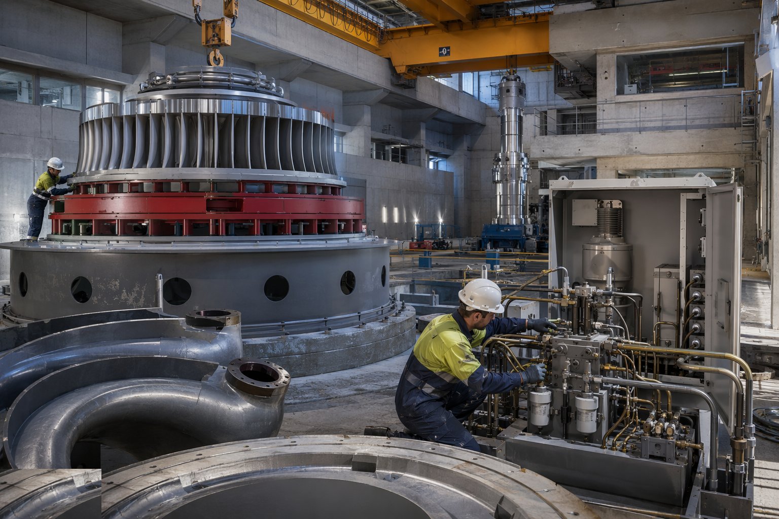 Install the governor, hydraulic and auxiliary systems — Electromechanical Installation, step 6