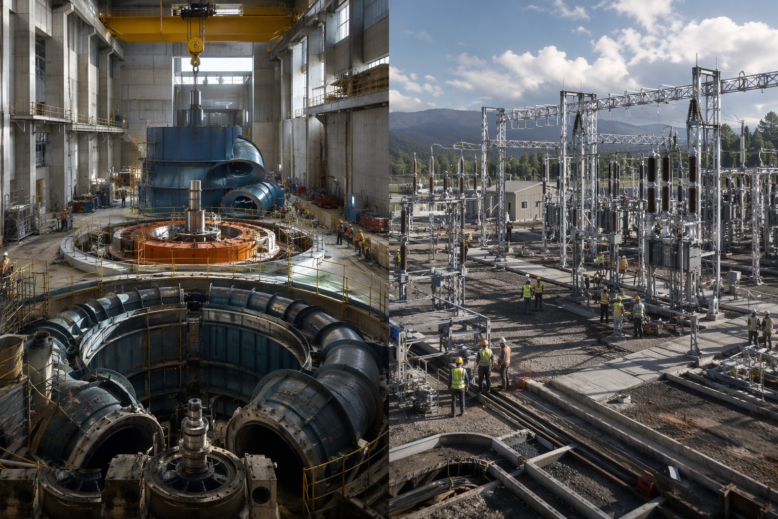 Build the switchyard and prove it dry — Electromechanical Installation, step 7