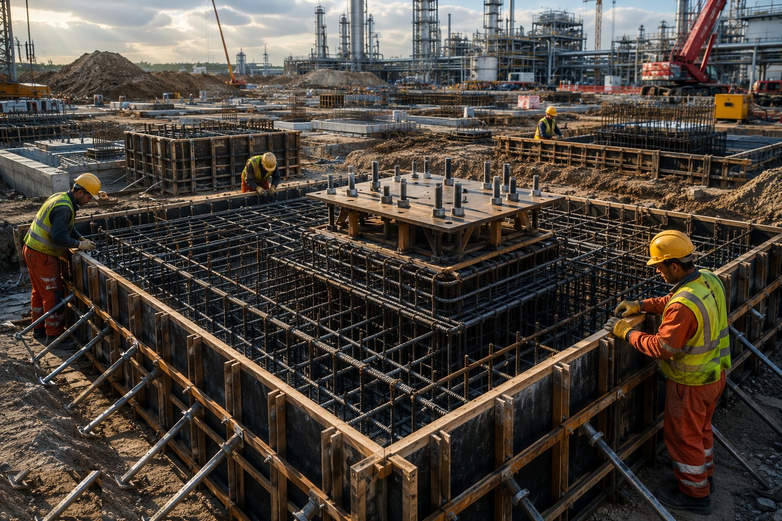Fix reinforcement, formwork and embedments — Heavy Civils & Foundations, step 3