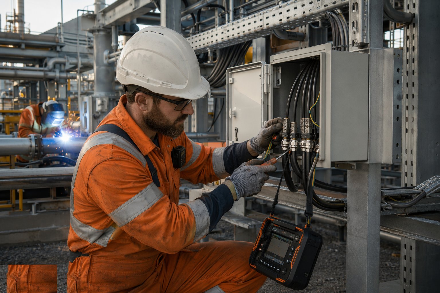 Gland, terminate and test — Piping & E&I Installation, step 5