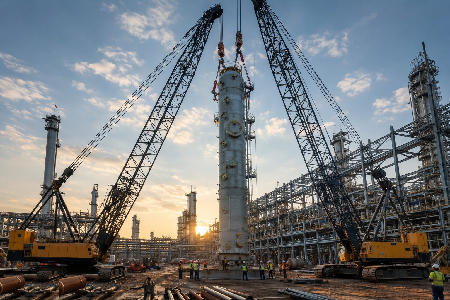 Lift and set the equipment — Structural Steel & Equipment Setting, step 5