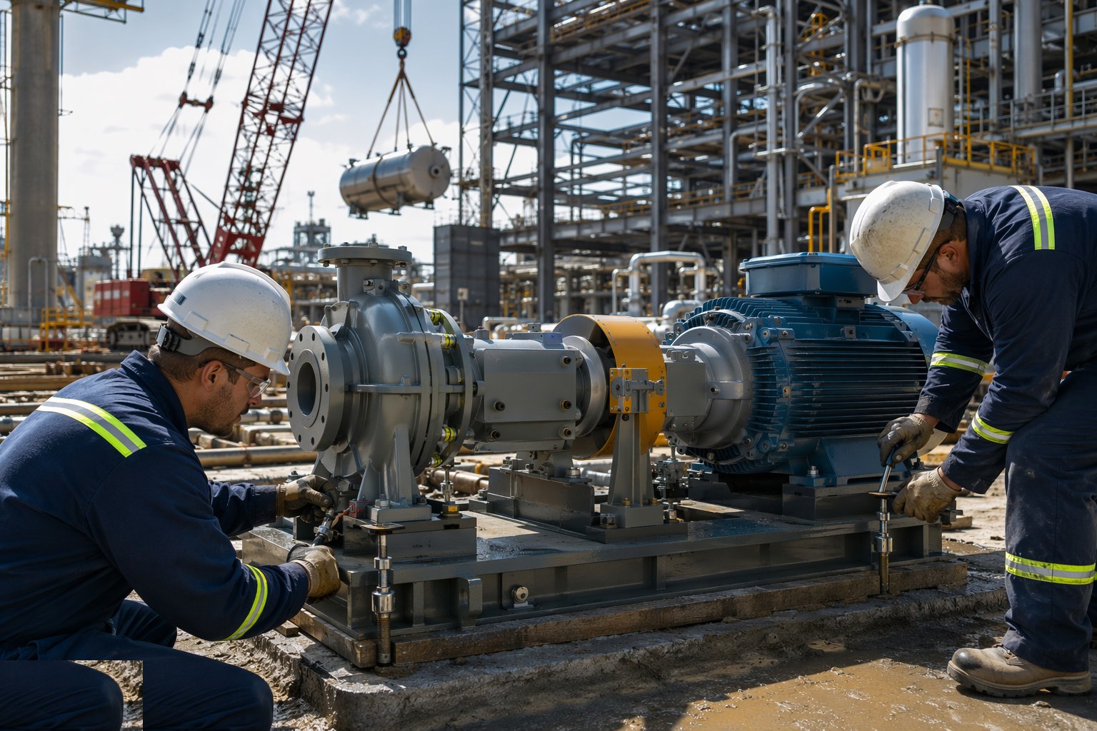 Align, grout and torque up — Structural Steel & Equipment Setting, step 6