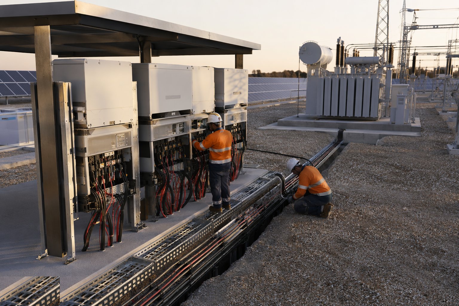 Connect the DC strings to the inverters — Electrical Balance of System, step 2