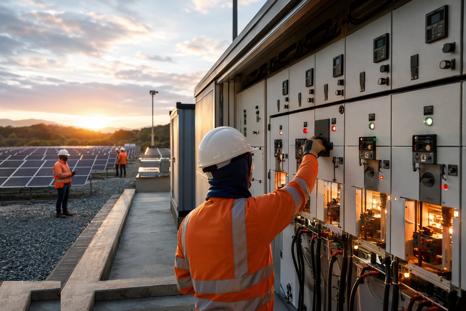Energise the collector network ring by ring — Grid Connection & Energisation, step 4
