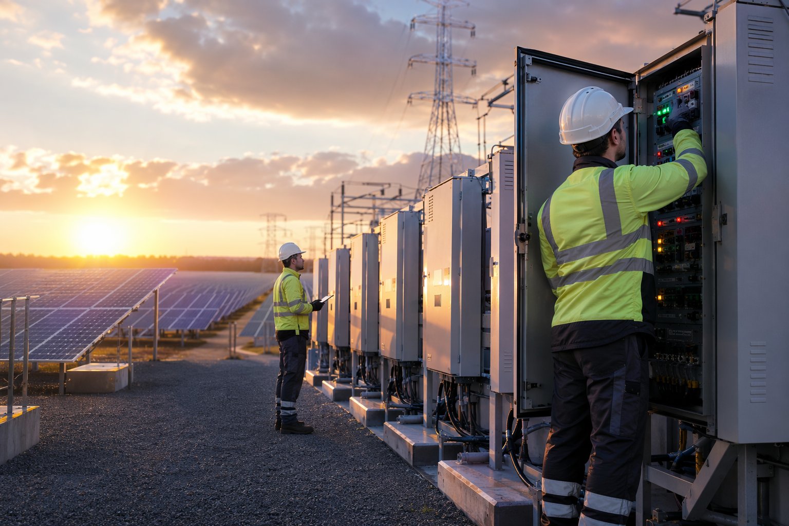 Bring inverters online in a controlled ramp — Grid Connection & Energisation, step 5