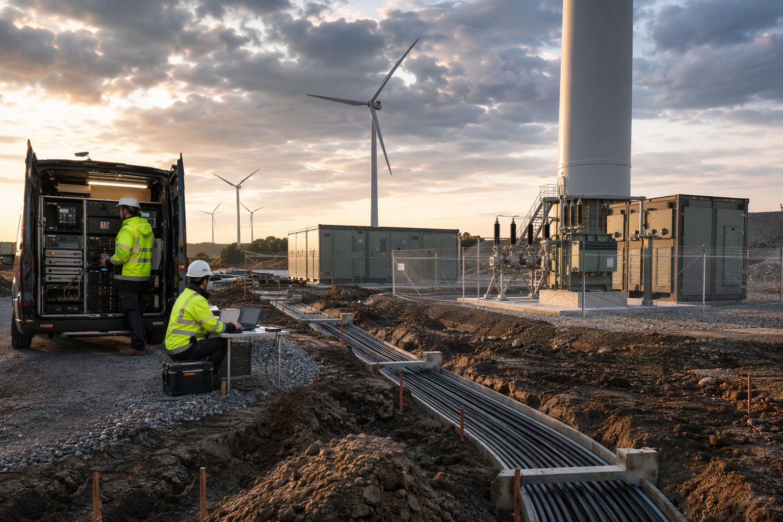 Earth, protect and test the network — Wind Farm Electrical Infrastructure, step 6