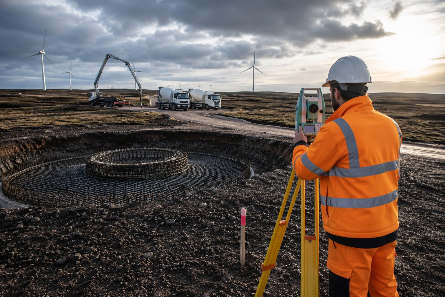 Confirm the design and re-survey the position — Wind Turbine Foundations, step 1