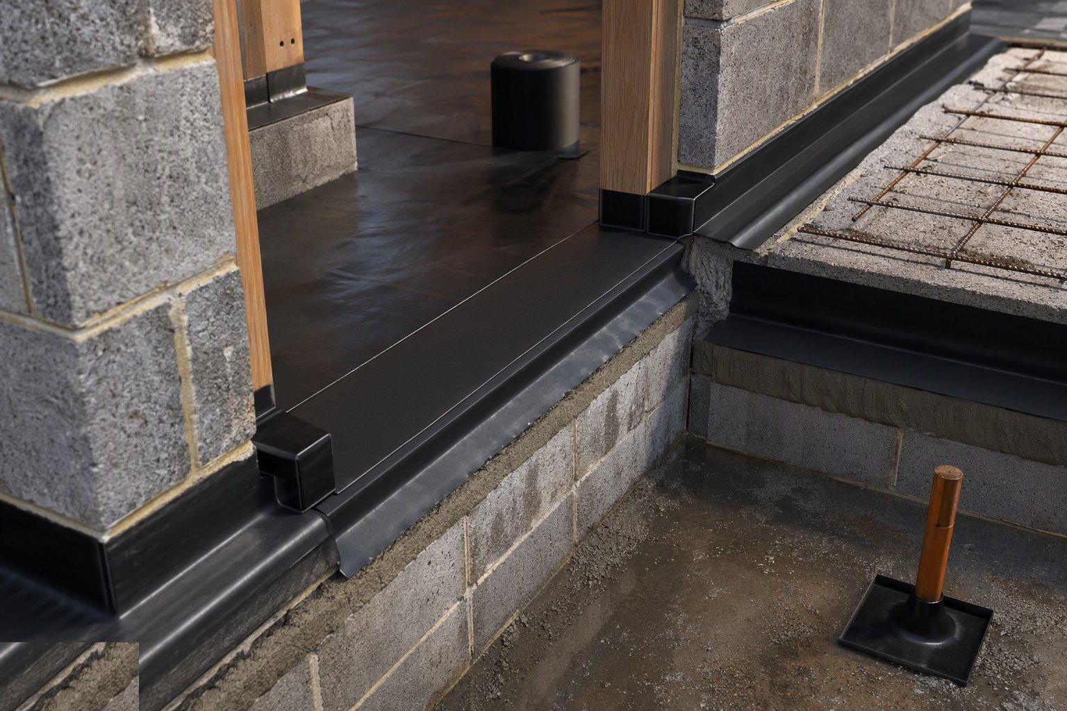 Detail the junctions and thresholds — Damp Proofing — DPC, DPM and Cavity Trays, step 5