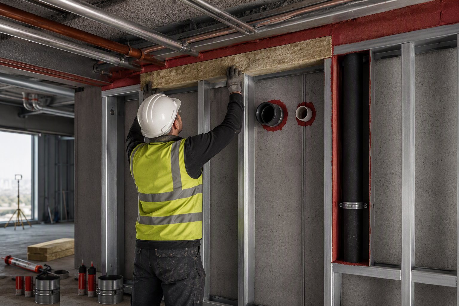 Fit cavity barriers as cavities close — Firestopping and Passive Fire Protection, step 5