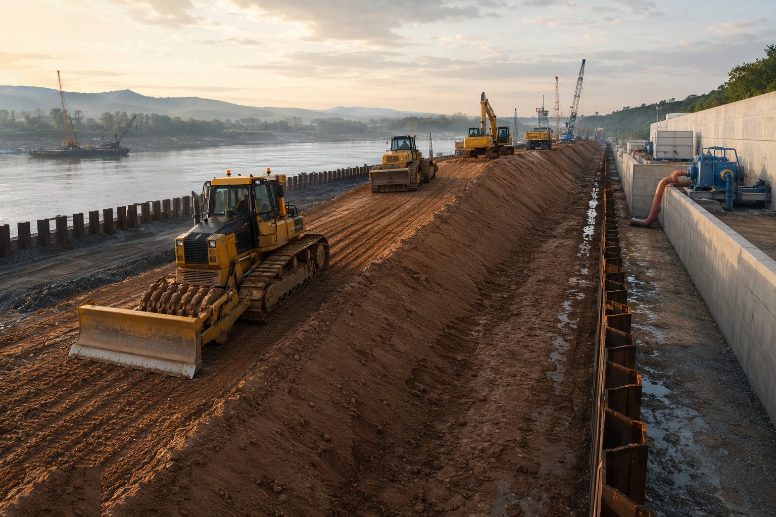 Build embankments with compacted clay cores — Flood Defence Construction, step 4