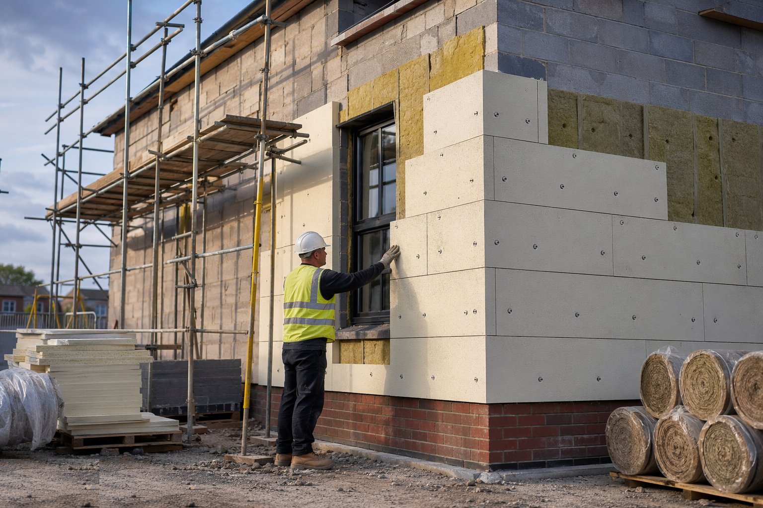 Fix EWI boards and mesh — Insulation Systems, step 4