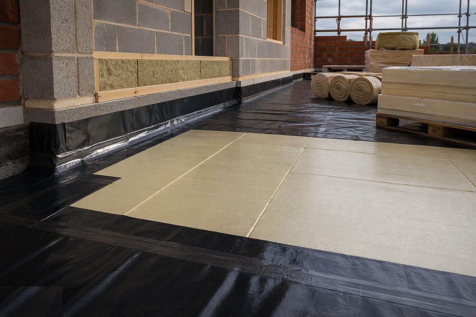 Install floor insulation with the DPM — Insulation Systems, step 7