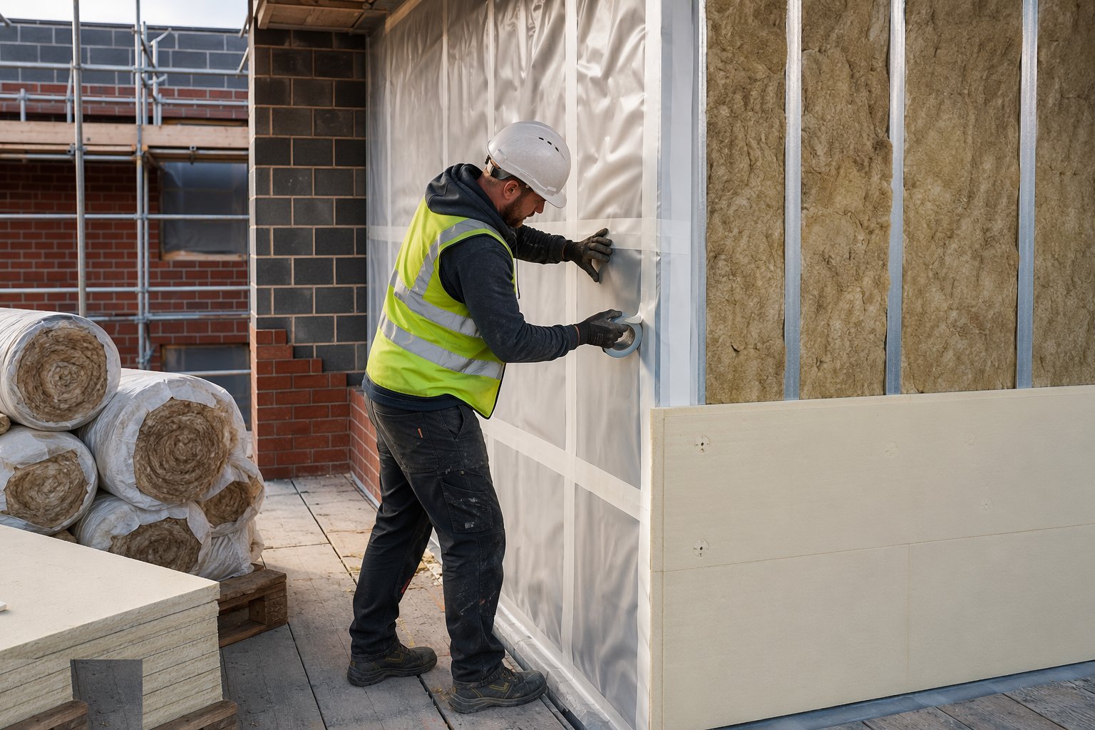 Seal the air layer and tape the joints — Insulation Systems, step 8