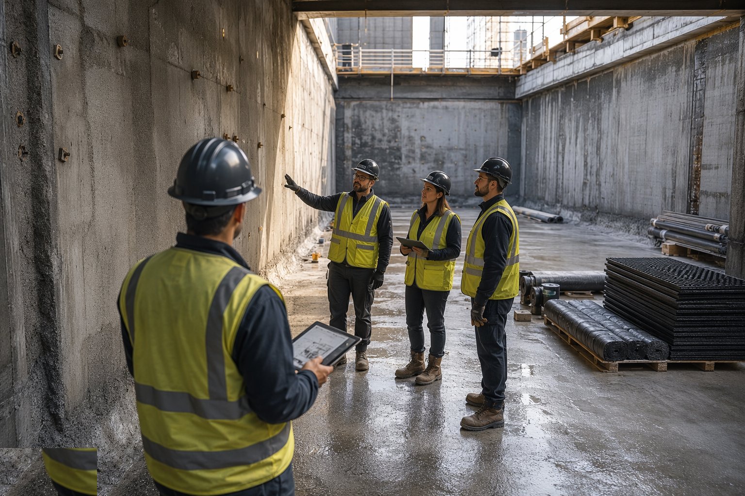 Set the strategy and the grade — Waterproofing and Tanking, step 1