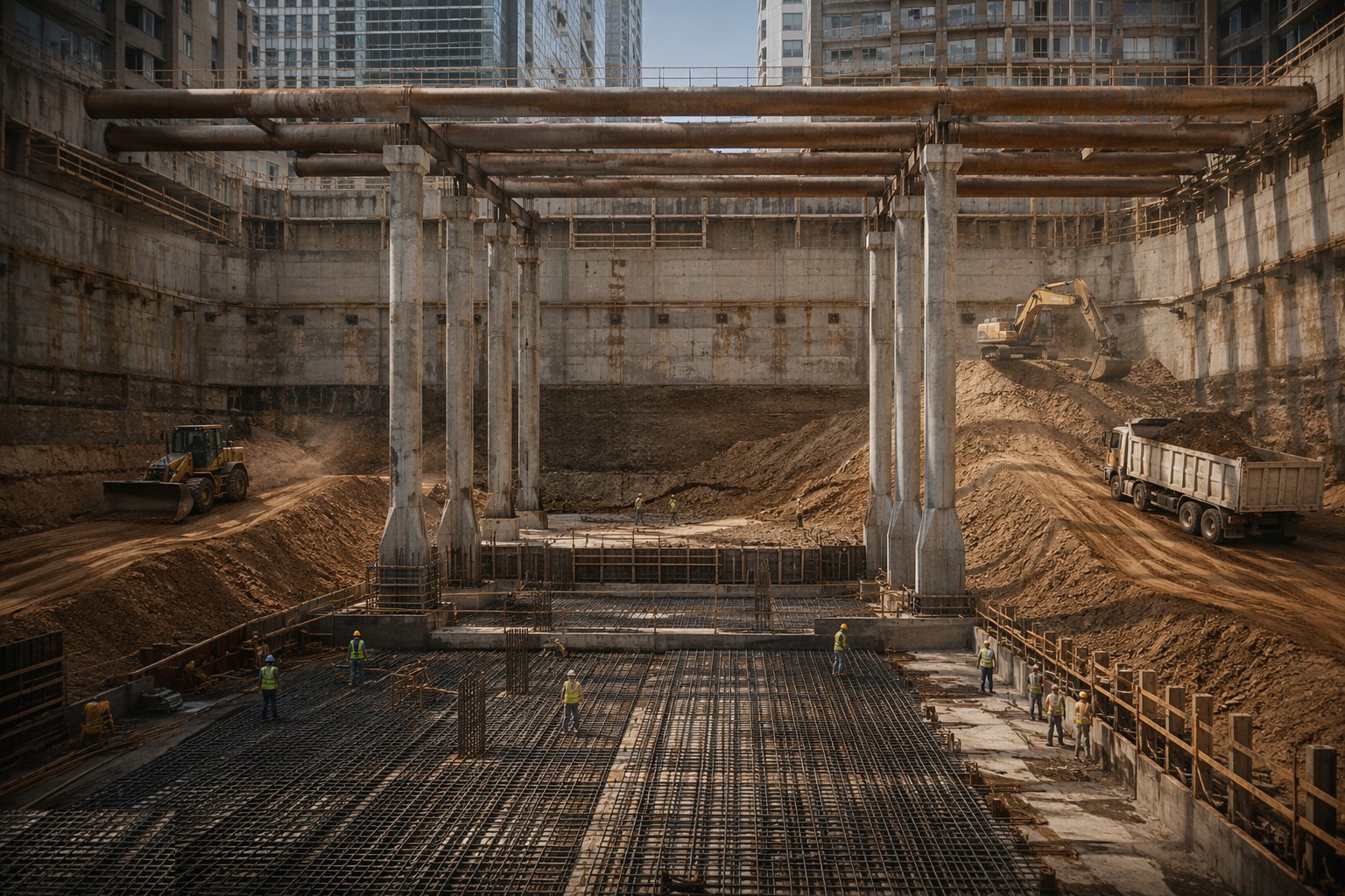 Backfill and release the superstructure — Basement & Substructure, step 8