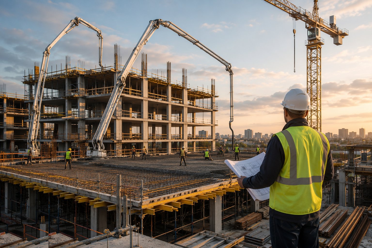 Plan the pour sequence and the cycle — Concrete Frame Construction, step 1