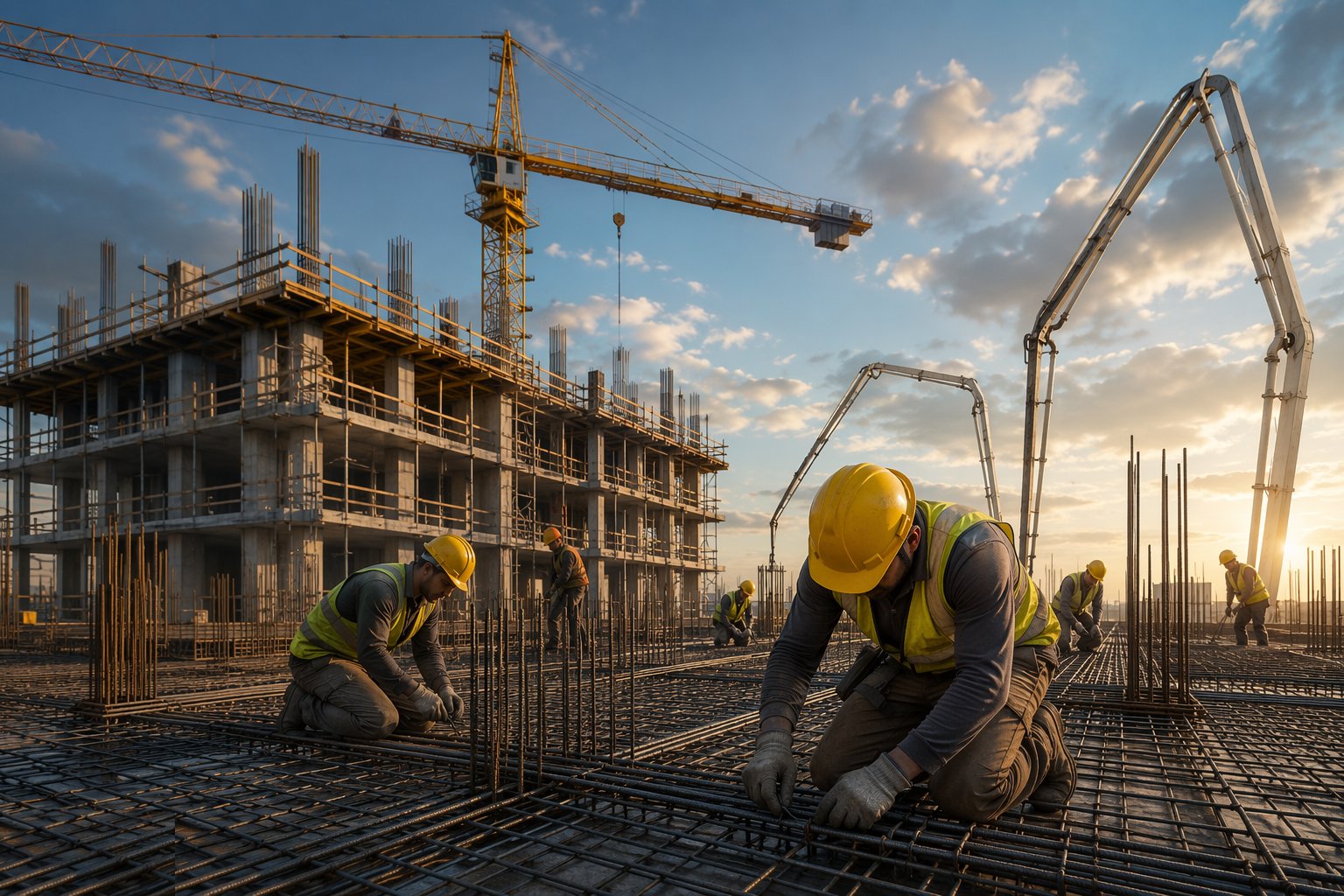 Fix reinforcement — Concrete Frame Construction, step 3