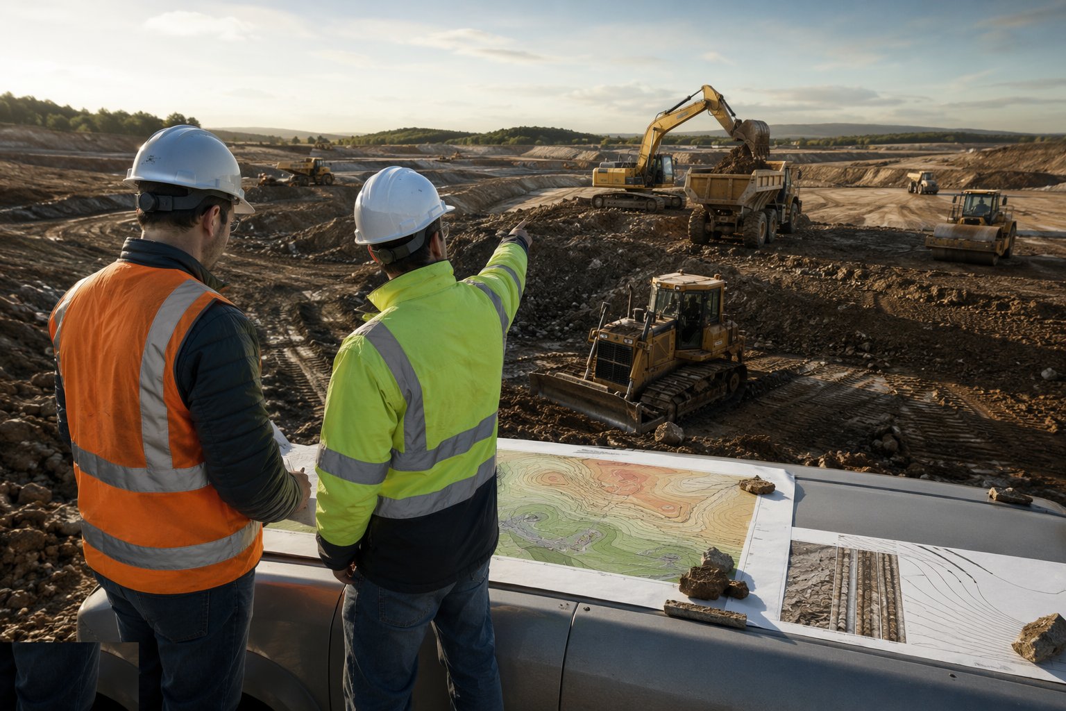 Review the ground investigation and set the dig strategy — Earthworks & Excavation, step 1