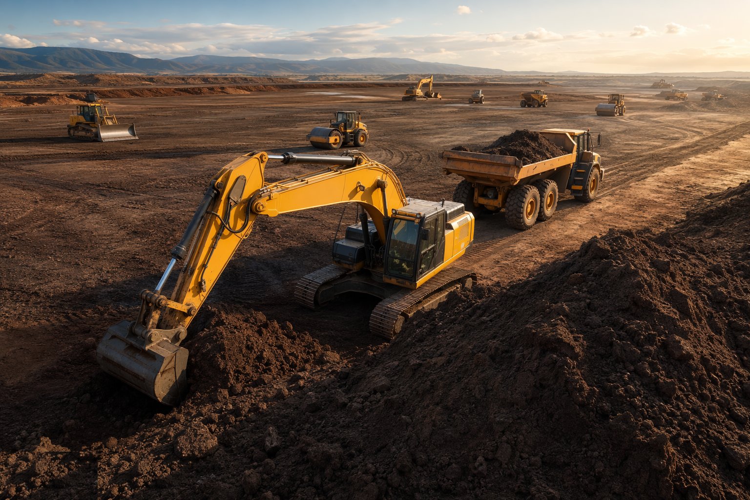 Strip topsoil and stockpile — Earthworks & Excavation, step 2