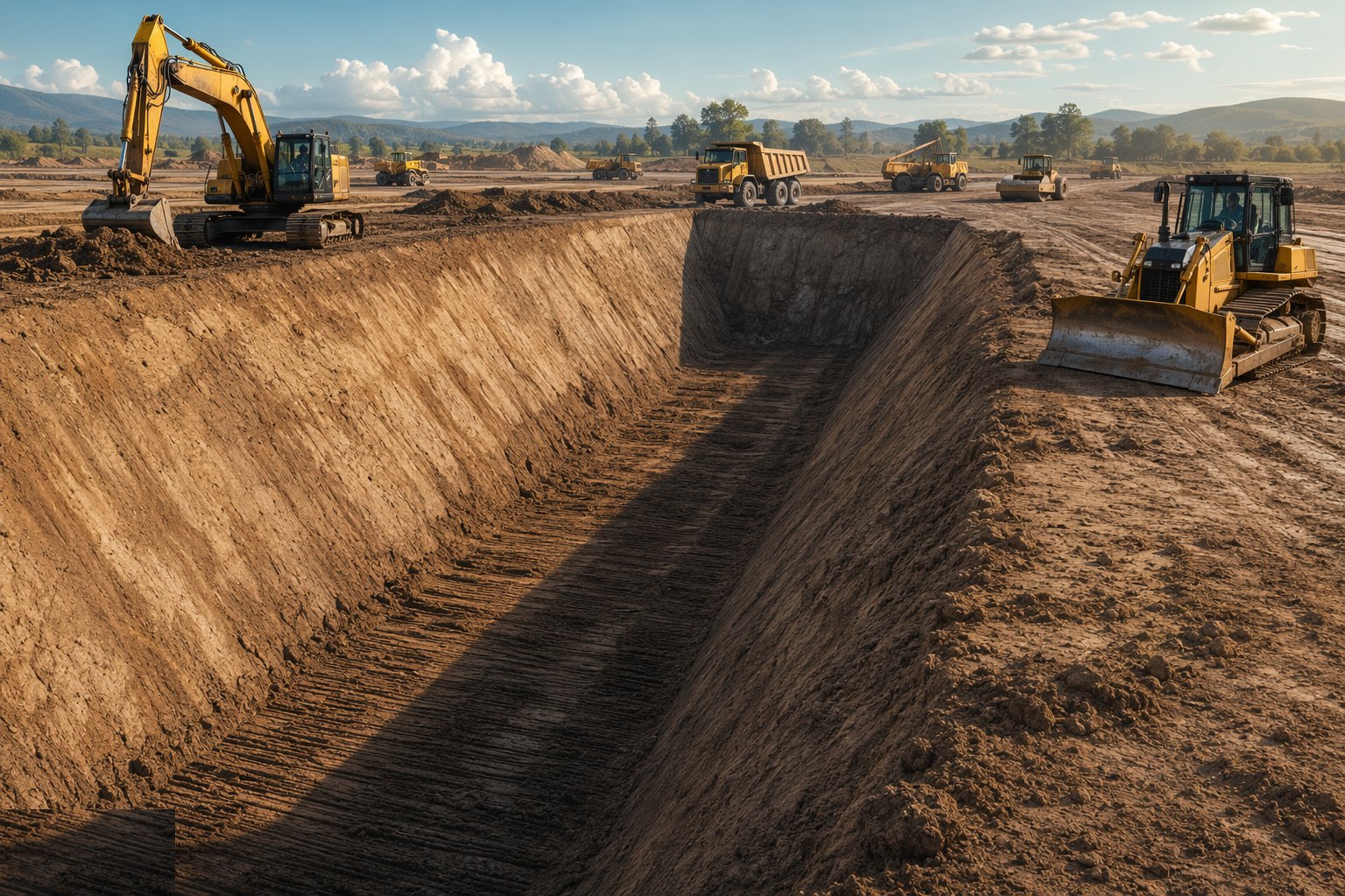 Support or batter excavation sides — Earthworks & Excavation, step 6