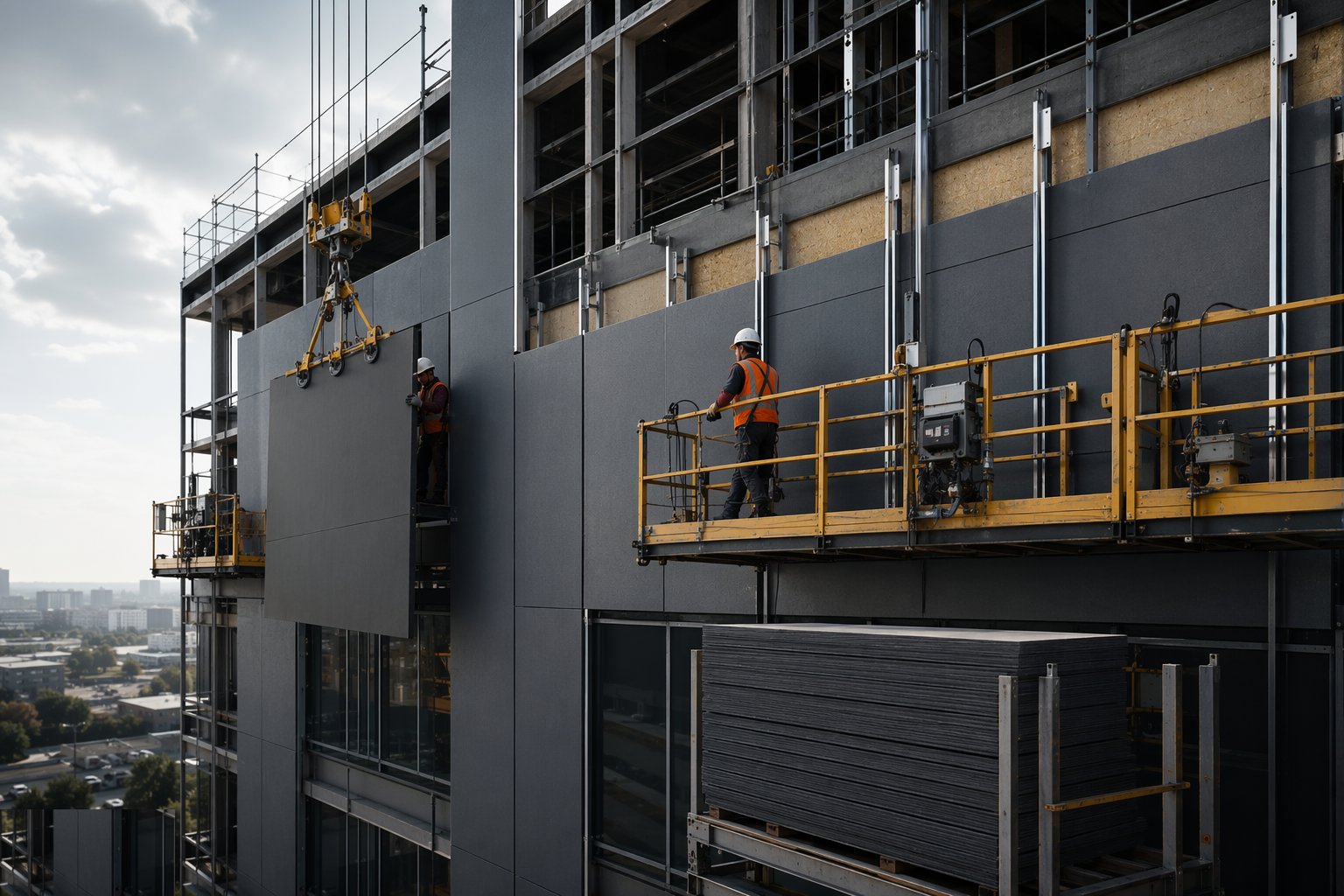 Hang the panels or build the leaf — Façade & Cladding, step 5