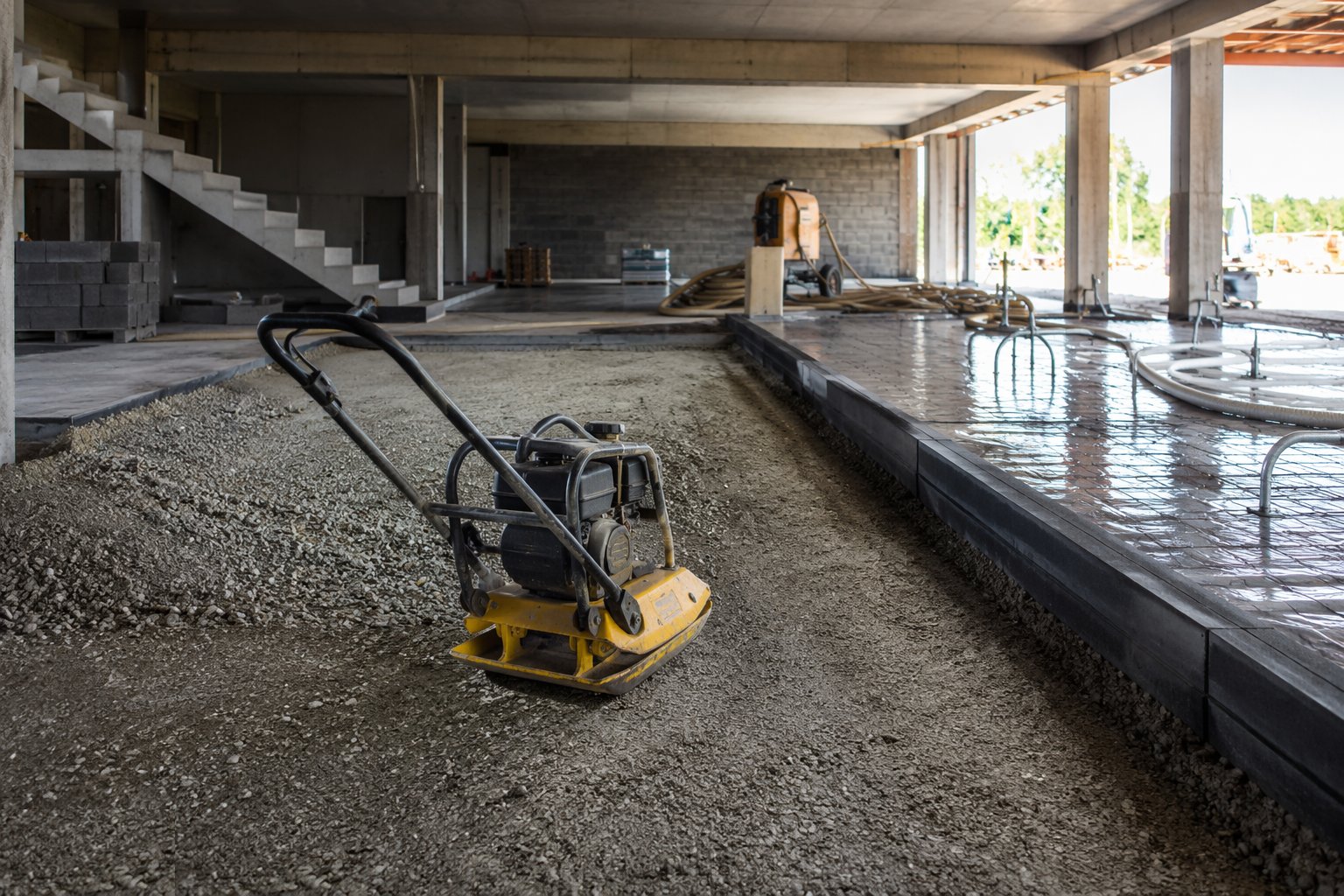 Prepare and compact the sub-base — Floor Slabs & Screeds, step 1