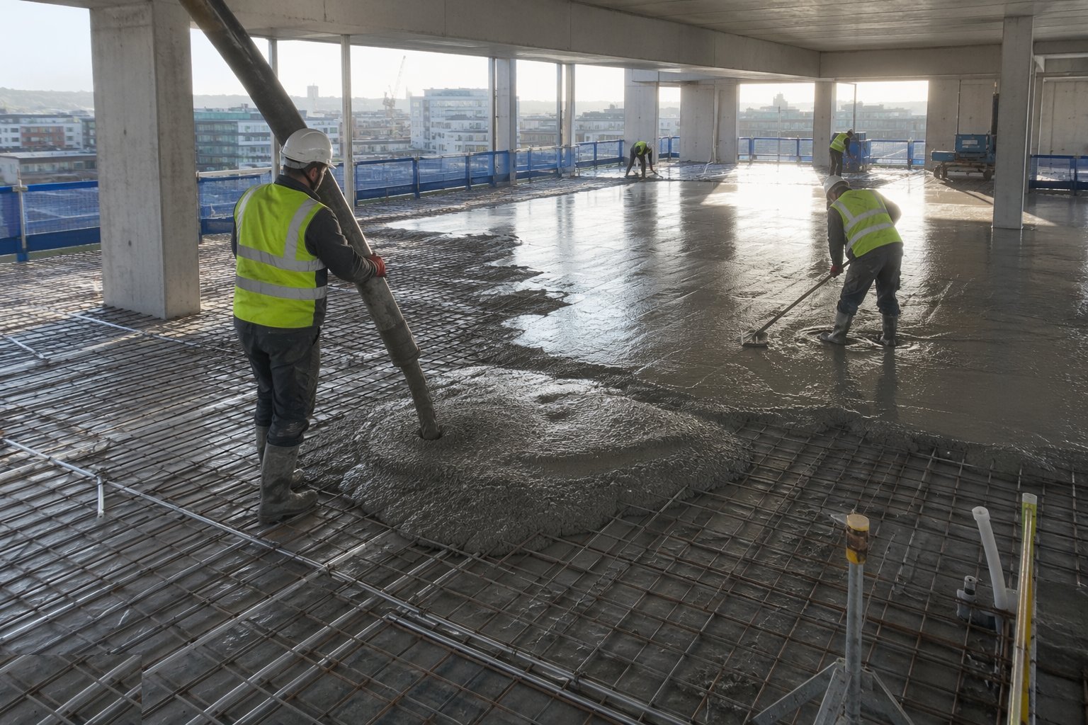 Place mesh and cast the slab — Floor Slabs & Screeds, step 4