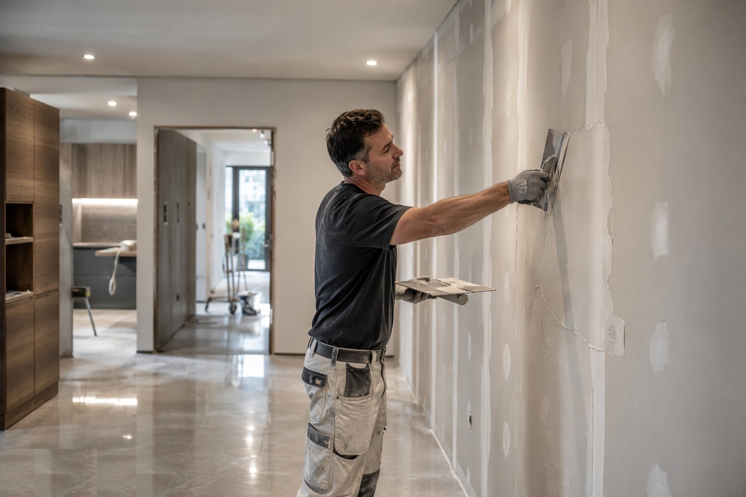 Plaster or joint the boards — Internal Finishes, step 3