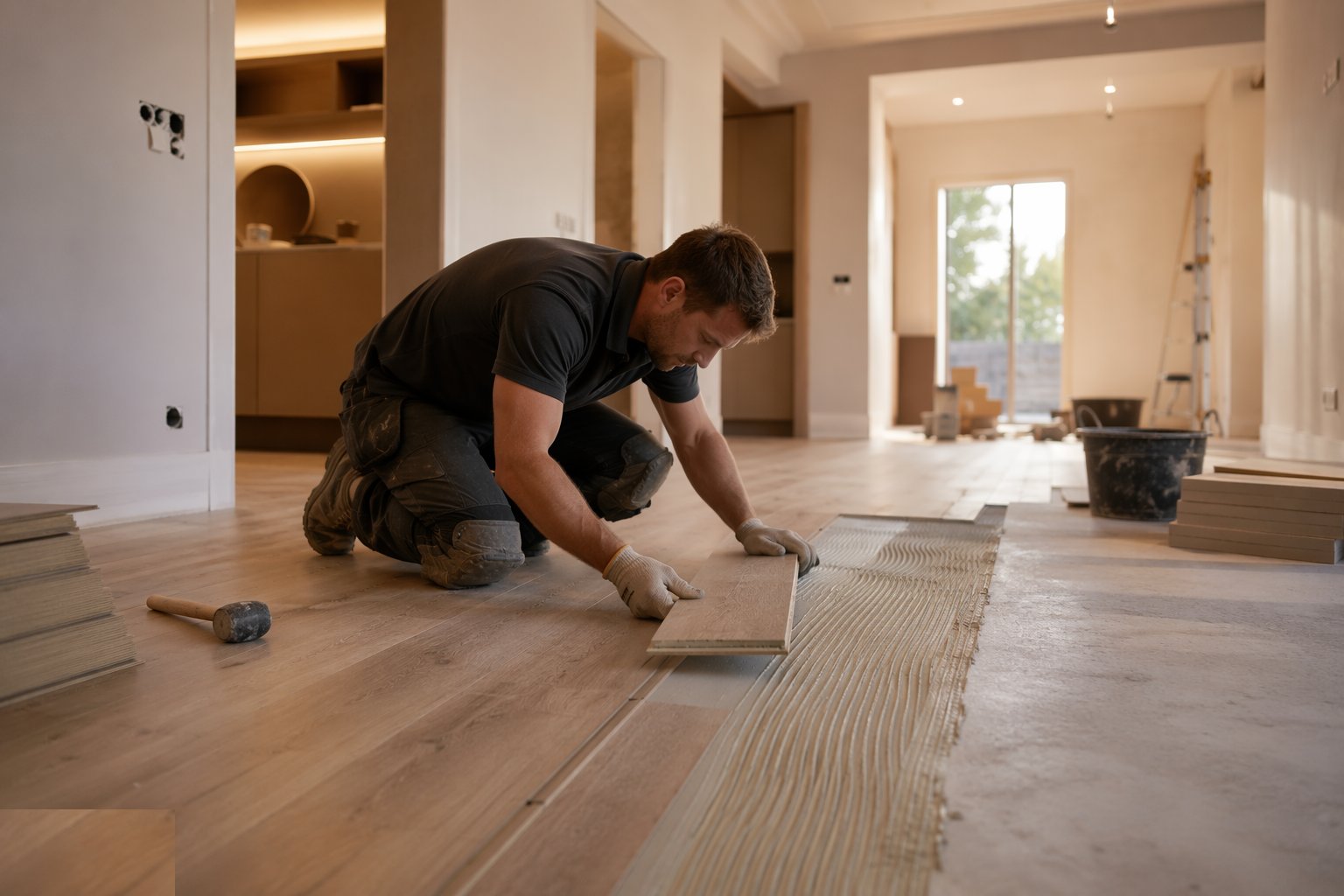 Lay floor finishes — Internal Finishes, step 6
