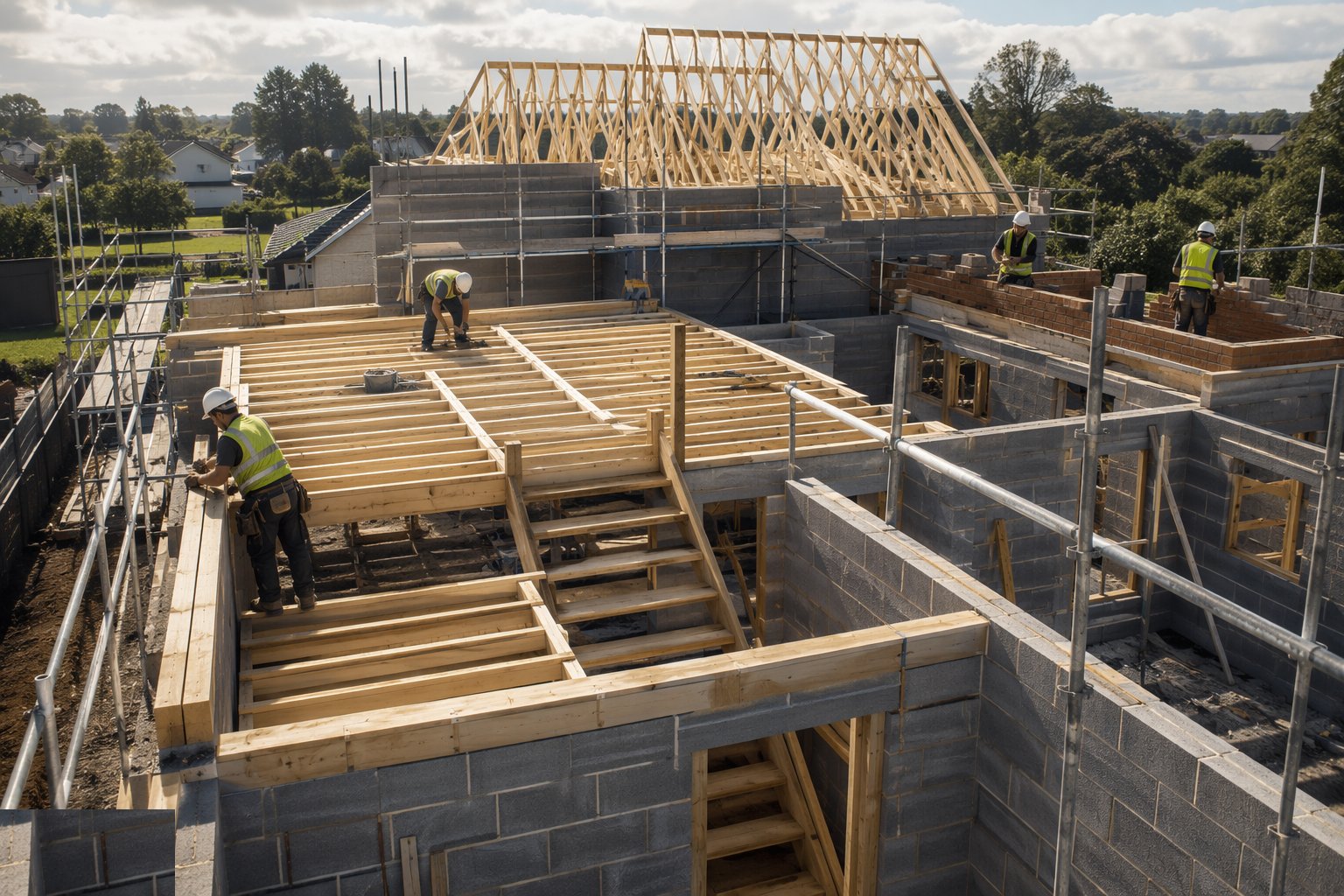 First-fix carpentry: floors, stairs and wall plates — Masonry & Timber Frame, step 6