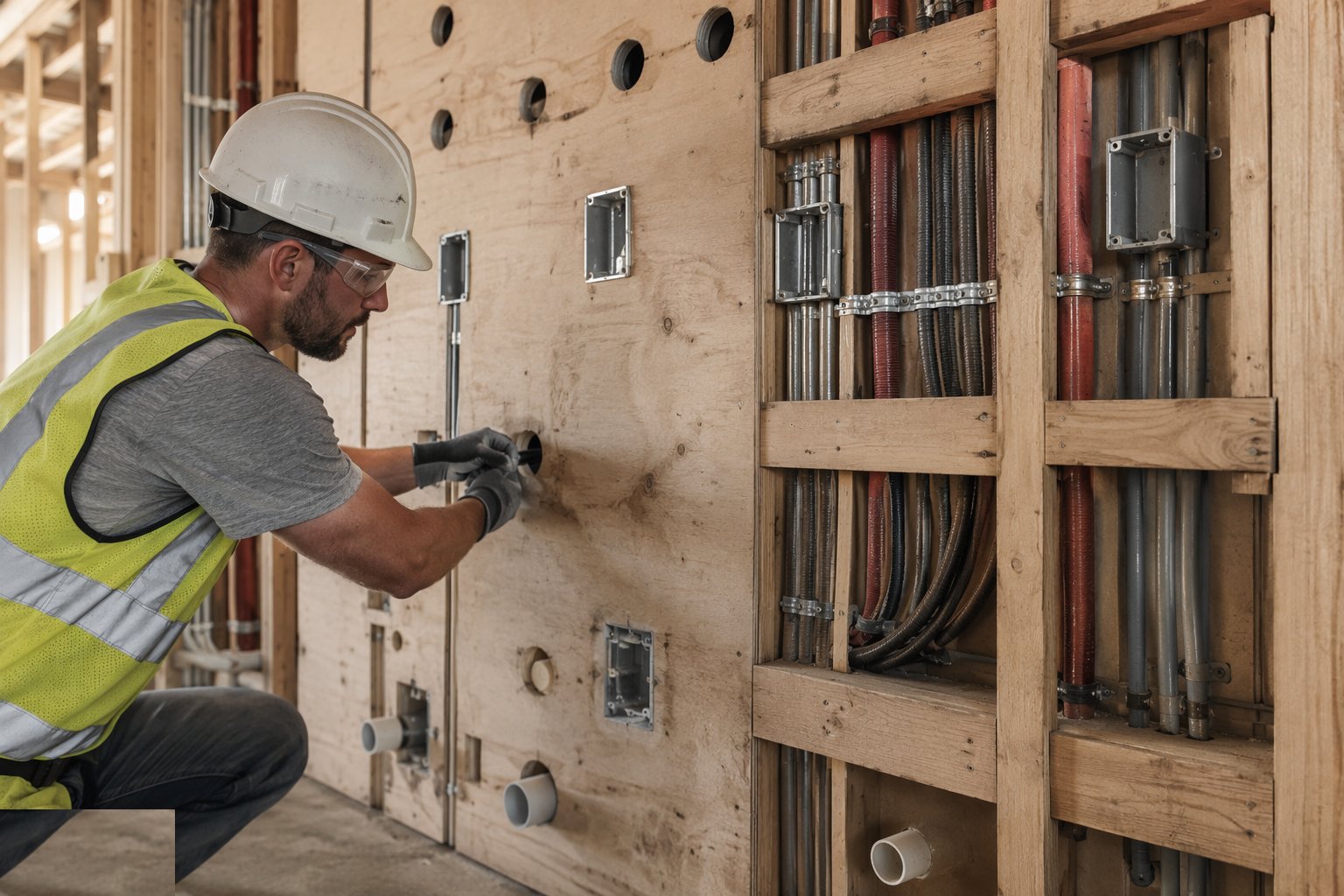 Form builder's work, sleeves and holes — MEP First Fix, step 2