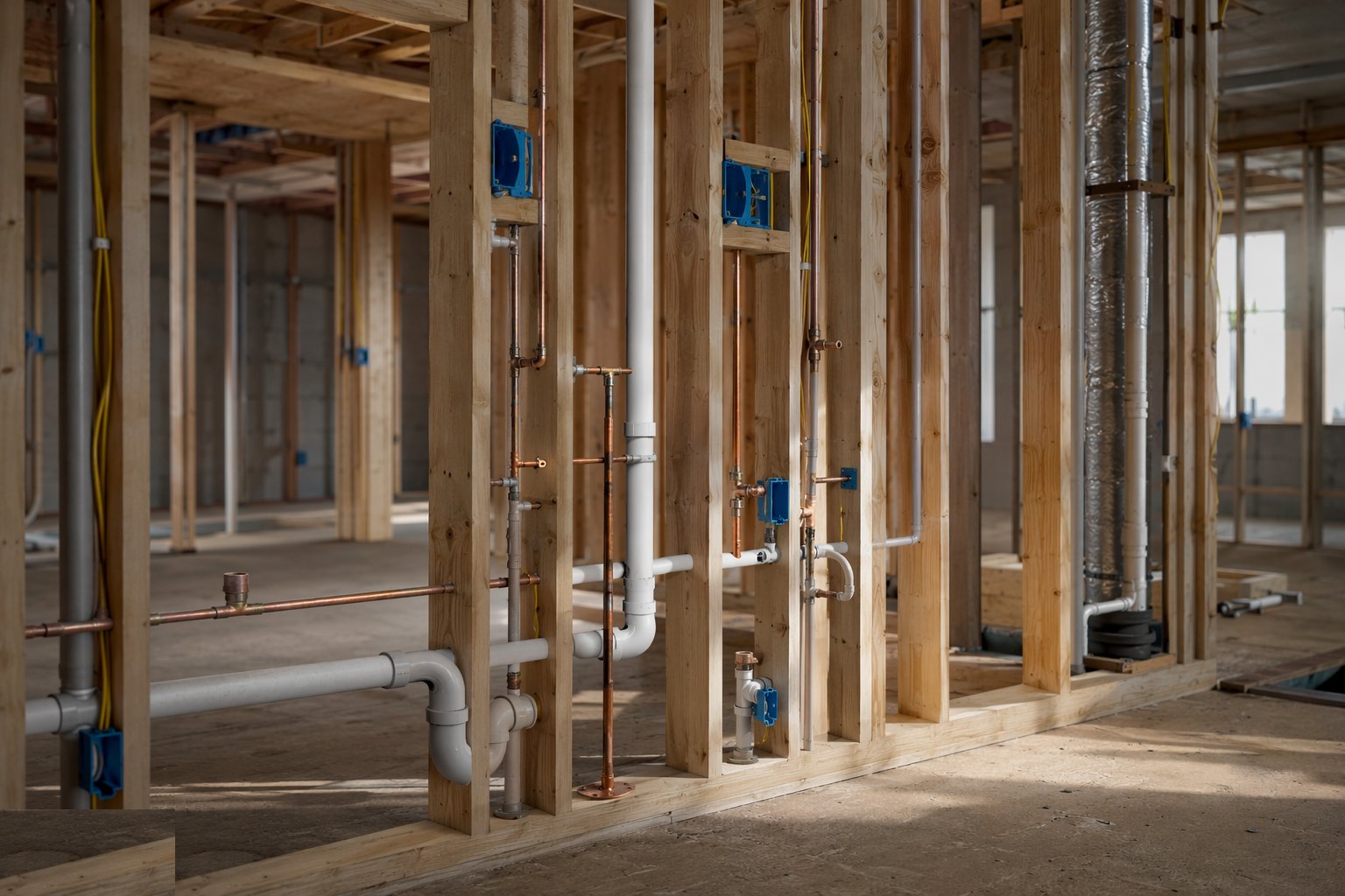 Plumbing rough-ins: soil, waste and supply — MEP First Fix, step 6